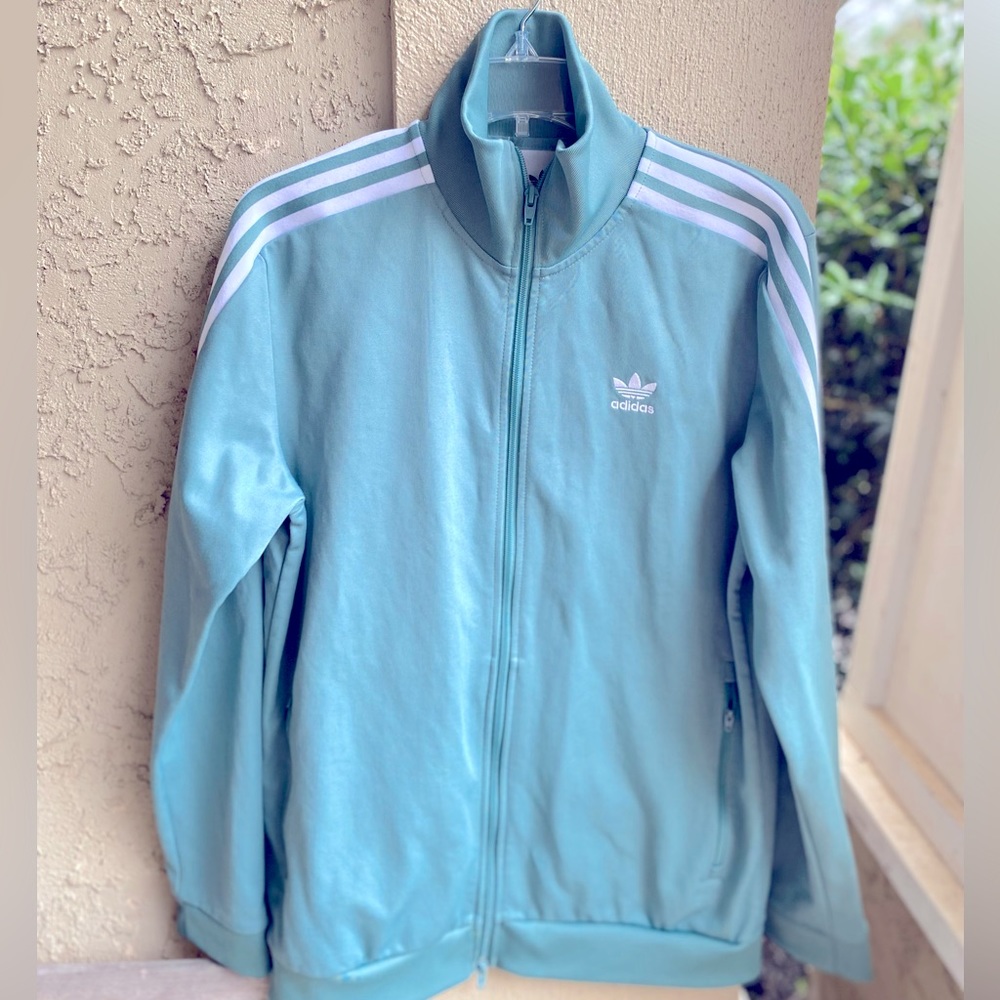 Adidas Orginal Beckenbauer Track Top Jacket Vapour Steel White Size Medium